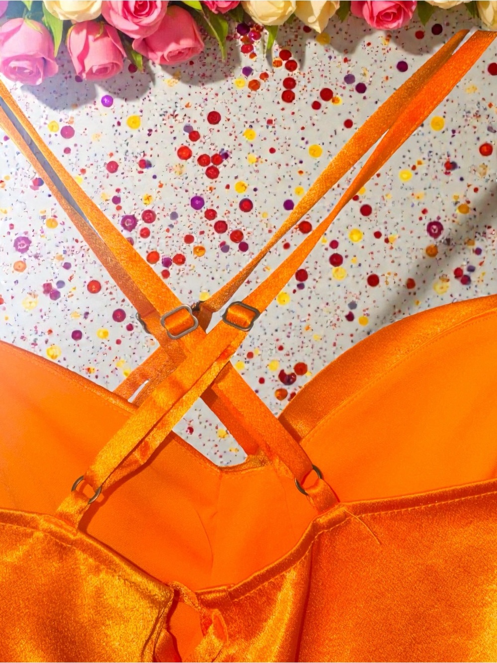 Wild Fable Orange Satin Lace-Up Dress XXL | Vibrant Statement Piece - Picture 16 of 16